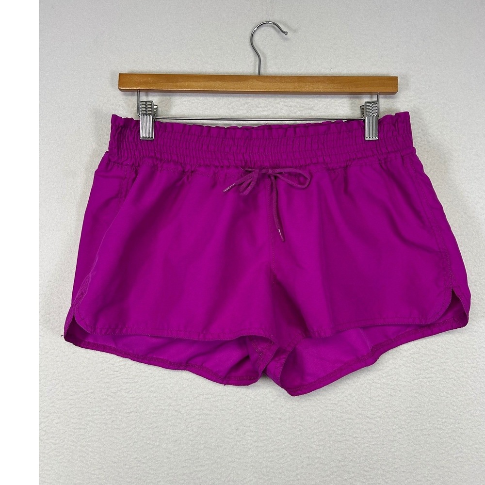 Barbiecore Old Navy Womens Large Magenta Purple‎ Smocked Athletic Running Shorts